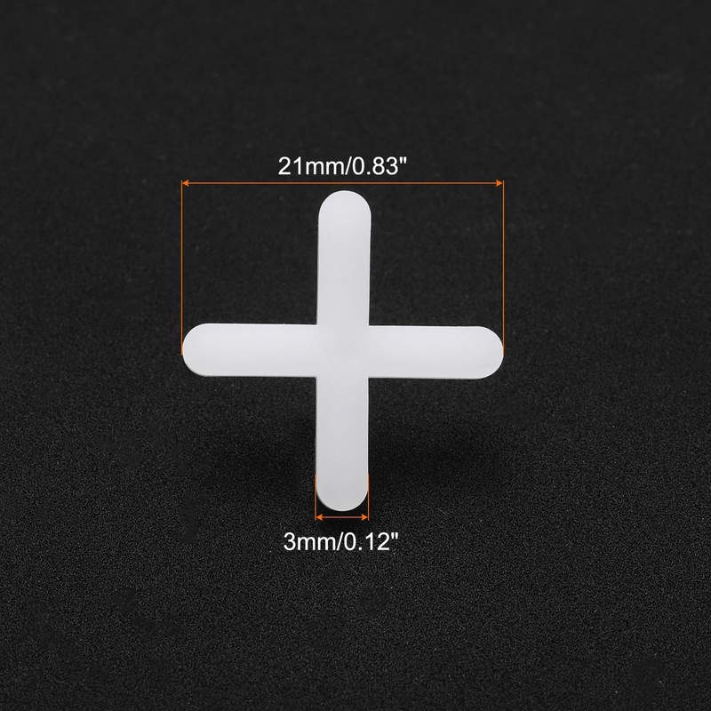 sourcing map 100pcs Tile Spacers 3mm Hard Plastic Cross Tiles