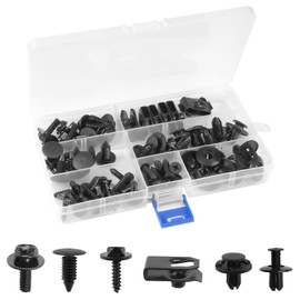 60 Piece Body Screws Set, Tin Nut Screw Nut Clip Kit, Car Plastic Clips, Car Screws Set, U-type Metal Clip Nuts for Car Bumper, Chassis, Door Panels
