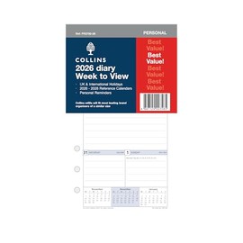 Collins - DayPlanner Refills - 2026 12 Month Calendar Year Planner, Week-To-View Personal Diary Refill (PR2700-26)