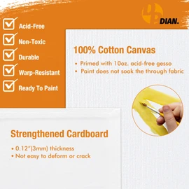 DPDIAN Canvas Boards for Painting 8x10 Inch, 24-Pack Bulk Canvas Value Pack - Art Supplies Blank Paint Canvas Panels for Kids, Adults, Acrylic, Oil, Watercolor, Tempera, Gouache