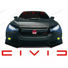 HONDA CIVIC 40" Red Windshield Banner Decal Emblem Logo Graphics