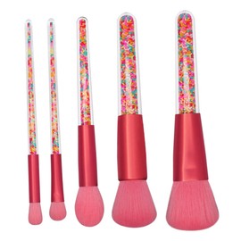WOONEKY 5pcs Particle Handle Makeup Brush Women Candy Style Cosmetic Brushes for Bristles for Natural Look