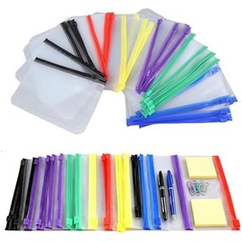 Yosoo Health Gear Sobres de Cremallera de Plástico A6, 31pcs 17 X 11 Cm de Carpetas de Cremallera Translúcida Multicolor para Oficina, Escuela, Organización de Dormitorios
