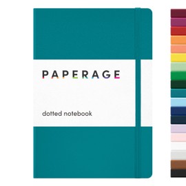 PAPERAGE Dotted Journal Notebook, (Turquoise), 160 Pages, Medium 5.6 inches x 8 inches - 100 GSM Thick Paper, Hardcover