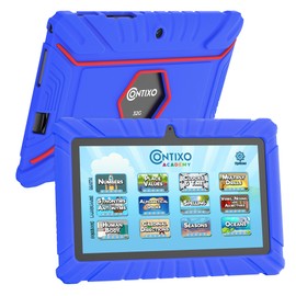 Contixo V8 7" Kids Tablet - 32GB Storage, Pre-Loaded Exclusive Ad-Free Content, Android, Parental Controls, Durable Kid-Proof Case, IPS Touch Screen, Dual Camera, WiFi, Ages 3-12, Gift - Dark Blue