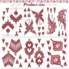 HOWAF 9 Sheets Brown Red Temporary Tattoos for Women, Waterproof