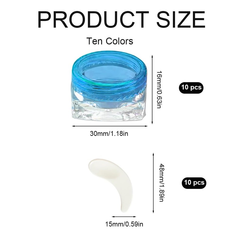 Gaodercha Empty Plastic Cosmetic Jars 10 Colours 5 ml Clear
