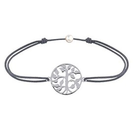 Les Poulettes Jewels - Sterling Silver Link Bracelet Life Tree - Grey