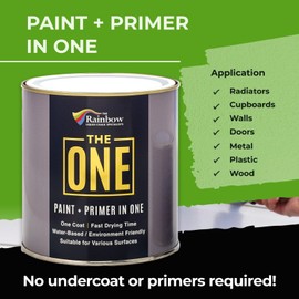 THE ONE All-in-One Paint & Primer: Durable Furniture, Cabinet, Front Door, Wall, Bathroom, Kitchen - Fast Drying Interior & Exterior Craft Paint (Black, Matte, 1 Liter)