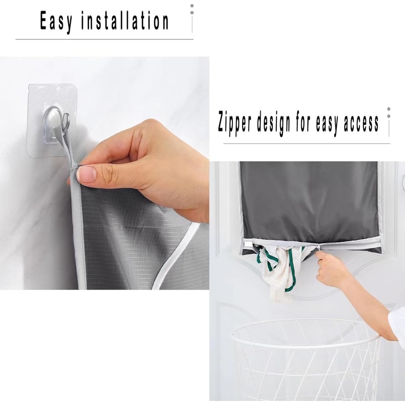 Large Hanging Laundry Hamper & Wall Mounted Laundry Bag -