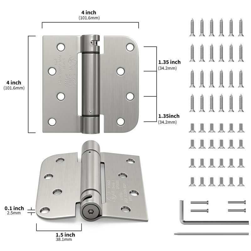 goldenwarm 3pack Satin Nickel Brushed Door Hinges 4 Inch Self