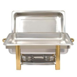 8 QT Chafing Dish Buffet Set, Stainless Steel Chafer Buffet Pan Set with Lid Full Size Food Warmer Chafer Catering Warmer Set with Water Pan, Chafing Fuel Holder for Party Catering for Party Banquet