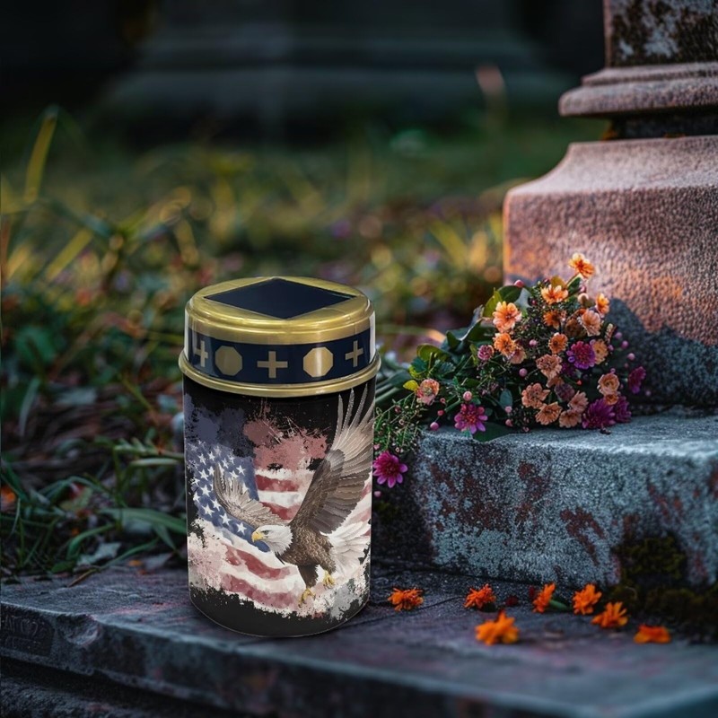 Poceacles Solar Lights Solar Cemetery Lights Solar Grave Lights Outdoor