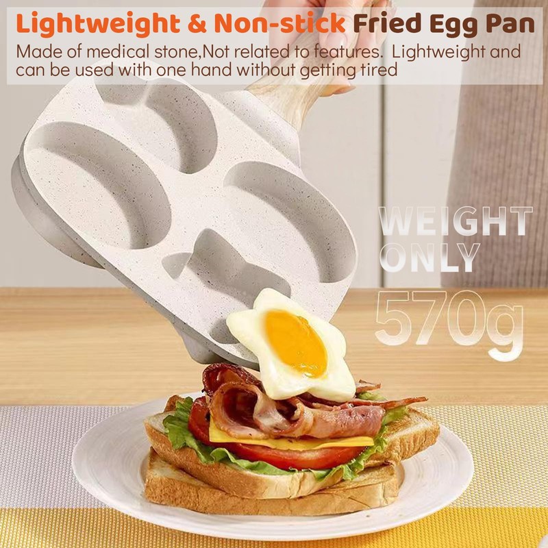 RETROSOHOO Egg Frying Pan,4-Cup Nonstick Omelette Pan for Breakfast, Heart