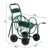 "Dark Green Four Wheel Iron Pipe Truck for Garden Hoses