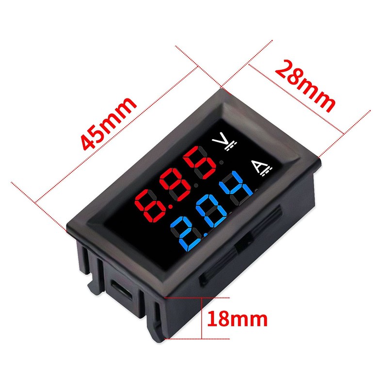 DaFuRui 2Pack Dual Display Volt Amp Meter DC Voltmeter Ammeter