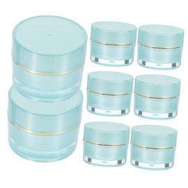 PACKOVE 6pcs Acrylic Cream Storage Containers with Lids Portable Travel Jars for Face Eye Makeup Creams Refillable Compact Reusable Cosmetic Jars for Women