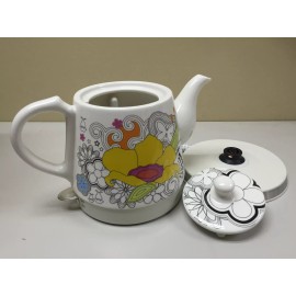 FixtureDisplays Teapot Ceramic Electric Kettle Warm Plate, Kitchen Water Boiler Gift 12039