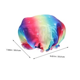 SAFIGLE Elegant Double Layer Bath Cap Set Reusable Stretchy Band Soft Satin Material for Travel Home