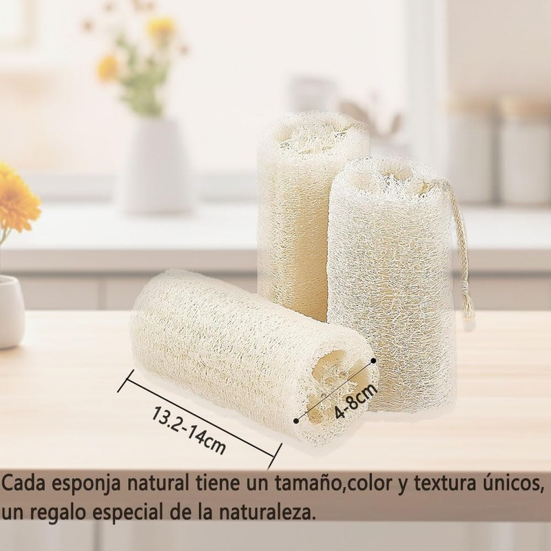 Esponja de Lufa Natural Exfoliante Corporal Lumbor37 Set de 3