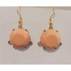 Large Peach Beaded Drop Earrings