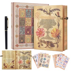 BXO 96 Sheets/192 Pages Vintage Lined Journal,Comes With Envelope Pocket Notebook Journal,Retro 3D Thorn Vine Rose Cover Hardcover Journal,Suitable As Travel Diary,A Notebook,Or Wedding Anniversary.