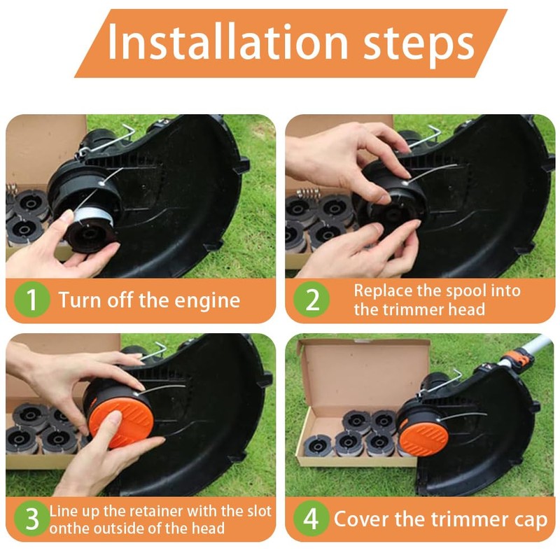 Replacement Spool Grass Trimmer Line, Pack of 2, Compatible with