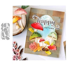 Mushroom Decoration Metal Die Cuts, Mushroom Decoration Cutting Dies Cut Stencils Card Paper Craft DIY Template Metal Cutting Dies Album Embossing Paper Dies for Card Making Scrapbooking