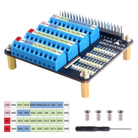 GeeekPi Raspberry Pi GPIO Screw Terminal Block Breakout Board HAT GPIO Status LED, Raspberry Pi GPIO Expansion Board Breakout Module for Raspberry Pi 4B/3B+/3B/2B/B+/Pi Zero W/Raspberry Pi Zero 2 W