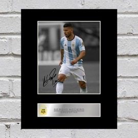 Sergio Aguero Argentina Signed Photo Display