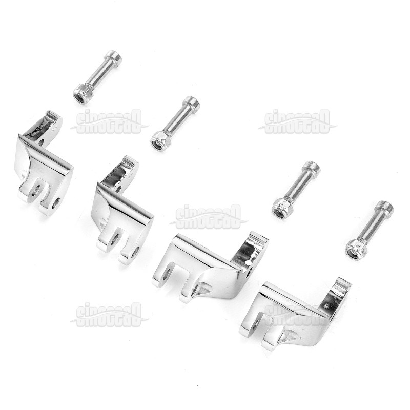 SI Chrome Driver Floorboard Relocation Brackets For Harley Road King