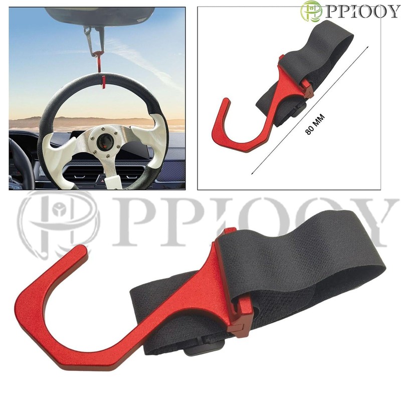 PPIOOY Car Steering Wheel Hook Quick Release Adjustable Creative Aluminum