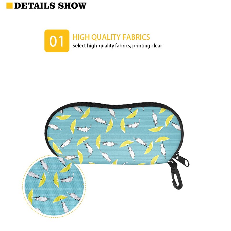 TOADDMOS Brown Horse Black Light Portable Sunglasses Soft Case Eyeglass