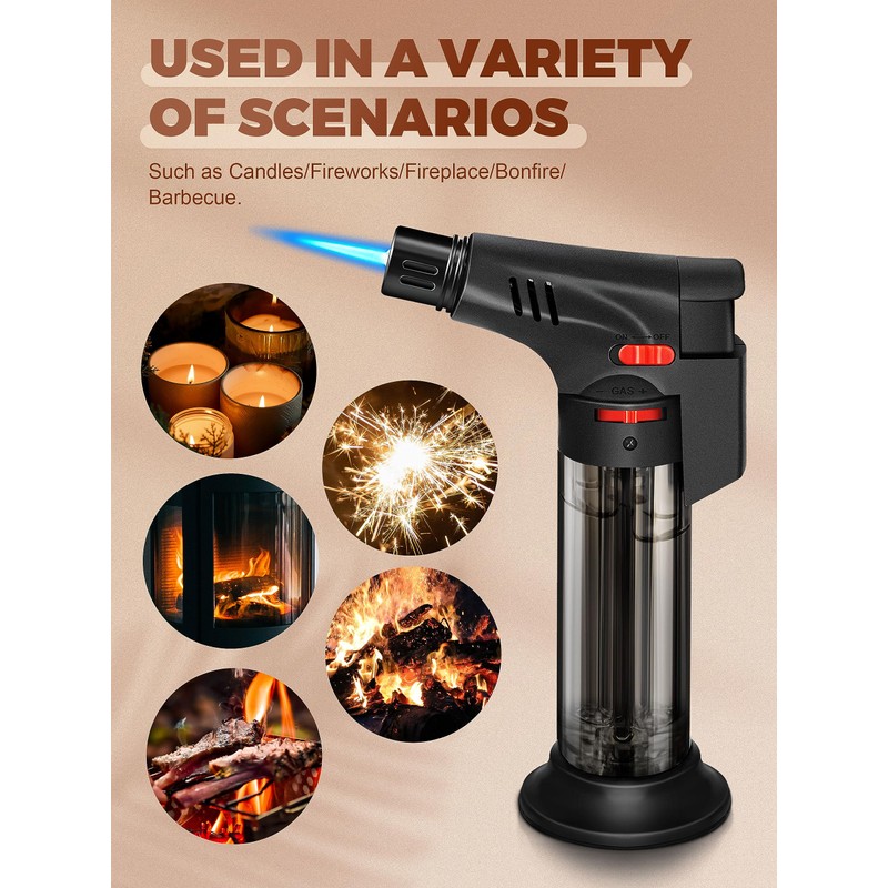 WANBRO 5 Pack of Torch Lighter, Powerful Windproof Jet Flame,