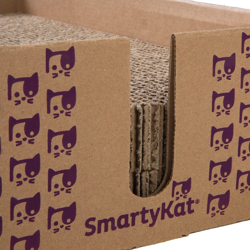 SmartyKat Super Scratcher & Stacker Box, Wide Corrugated Cat Scratcher