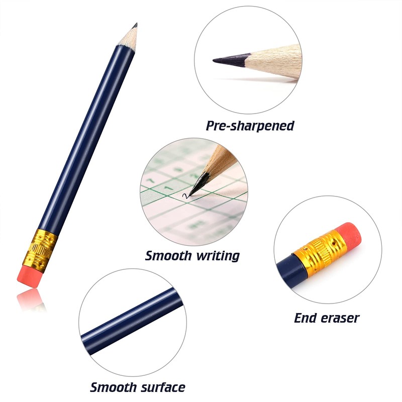 ELECLAND 85 Pcs Golf Pencils with Eraser 2HB Half Pencils