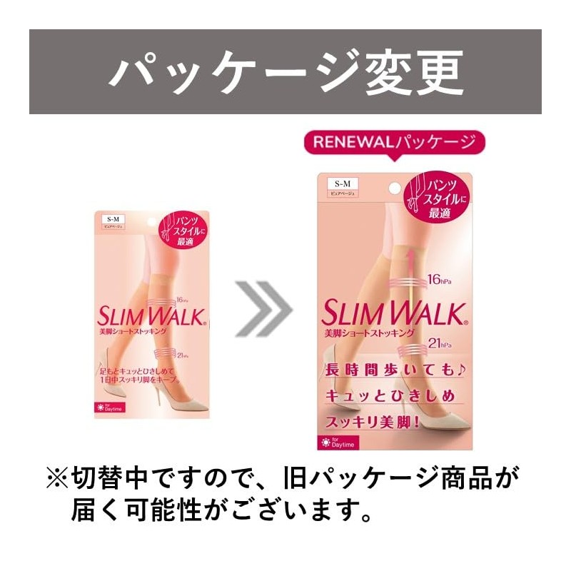 Slim Walk Compression Stockings Beautiful Legs Short Stockings S-M Pure