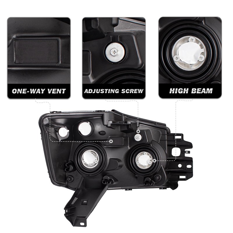 SOCKIR Headlight Assembly Set Replacement for 2004-2015 Nissan Titan /