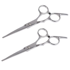 TOVINANNA Professional Hairdressing Scissors Set 2pcs Silver Barber's Shears for Thinning and Cutting Hair Styling Tools for Salon and Home Use
