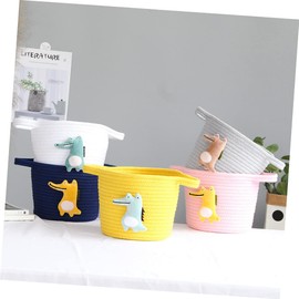iplusmile Sundries Organizer Storage Basket Multifunctional Cotton Rope Container Light Green Crocodile Design for Clothing and Home Accessories Stylish and