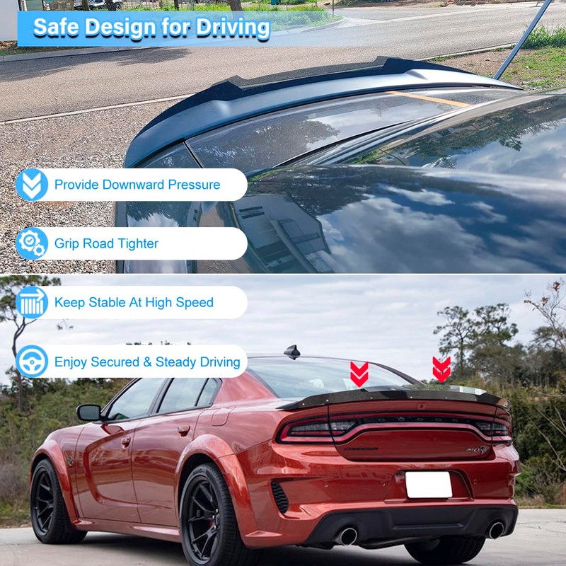 Bonbo Venom V1 Rear Wickerbill Spoiler for Dodge Charger 2015-2024