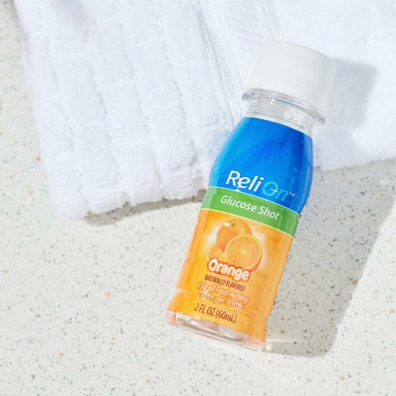 Glucose Shots Liquid- Relion, Orange Flavor (Pack of 3), Boxed