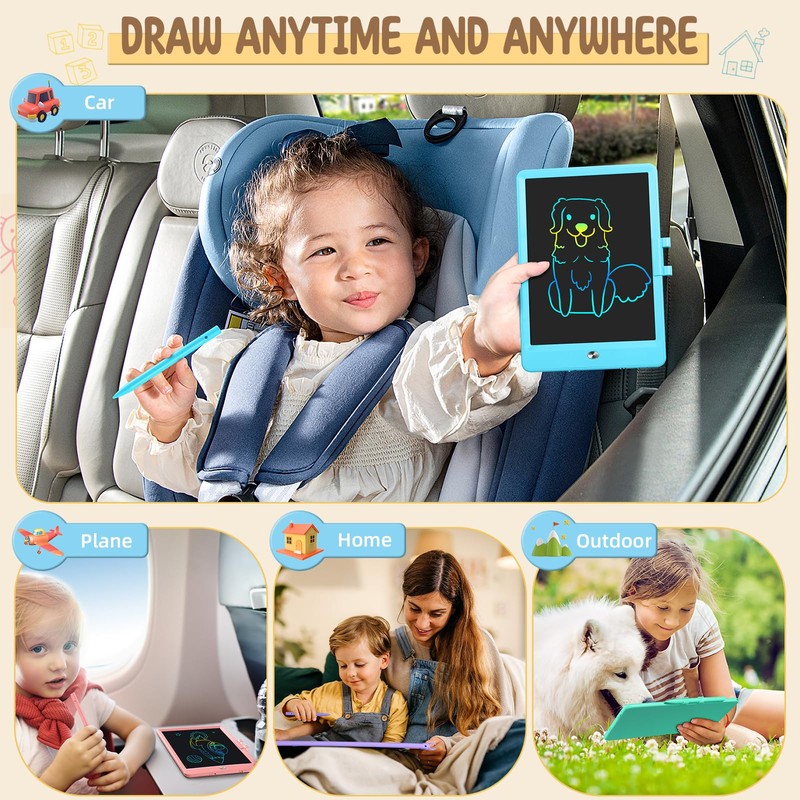 Kidopire LCD Writing Tablet, 2Pack Reusable Drawing Pad for Kids,