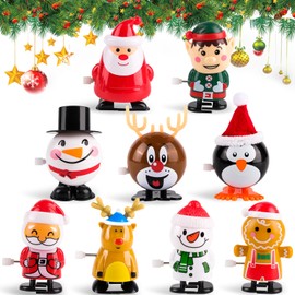 HGRGHH 9 Pack Christmas Wind Up Toys for Kids, Novelty Christmas Spring Clockwork Toy, Wind Up Christmas Toy for Advent Calendar Fillers, Christmas Stocking Fillers, Christmas Cracker Fillers