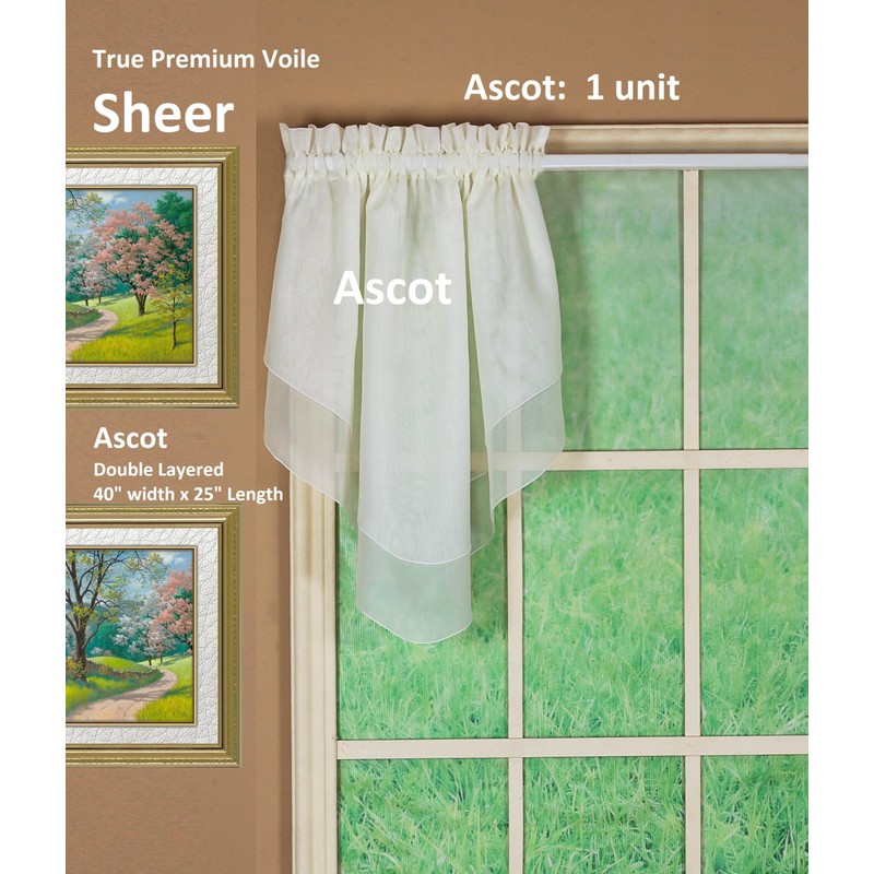 Today's Curtain Emelia Original Voile Ascot 25", Ecru, 40" W