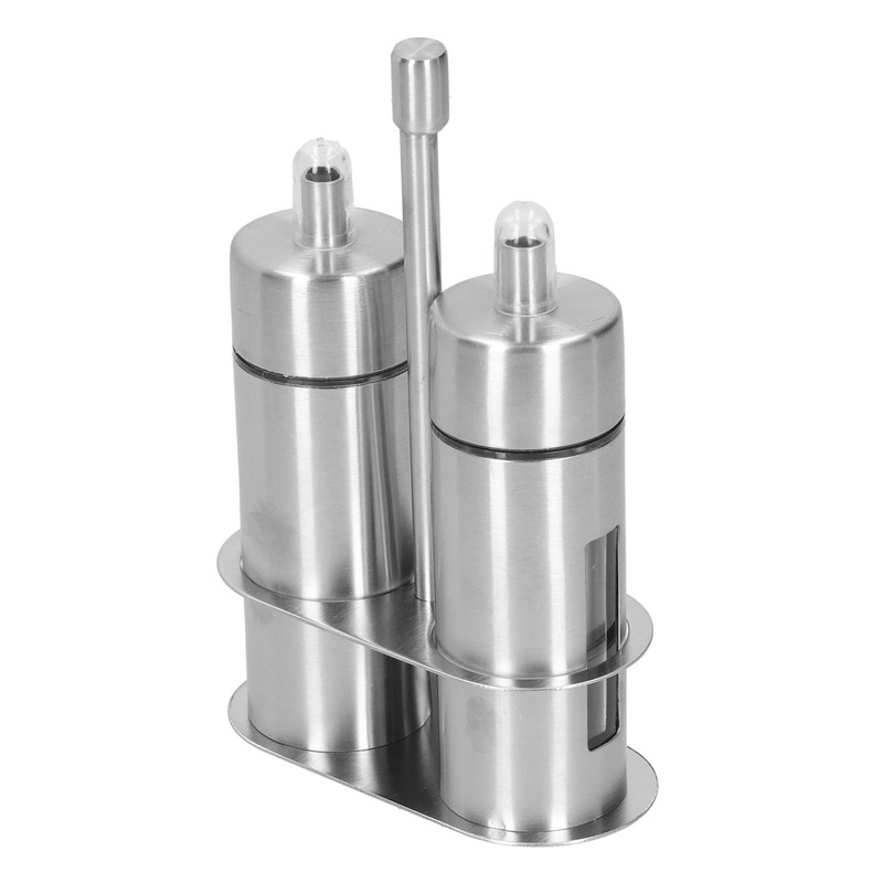 Stainless Steel Condiment Container Canister Set Seasoning Soy Bottle Kitchen