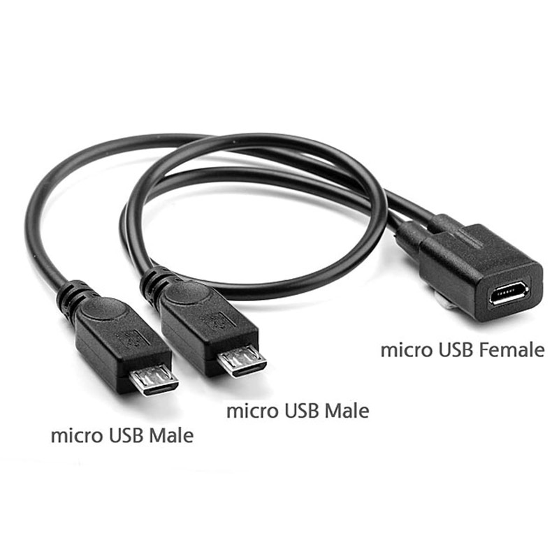 chenyang Micro USB Female 1 to 2 Micro USB Male