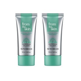 From the Skin Glutathione Collagen Sun Cream 50ml x 2 School Moisturizing UV Protection Skin Tone-Up Low-Irritation Sun Care Outdoor / 프롬더스킨 글루타치온 콜라겐 선 크림 50ml x 2 학교 촉촉한 자외선차단제 피부 톤업 저자극 선케어 야외