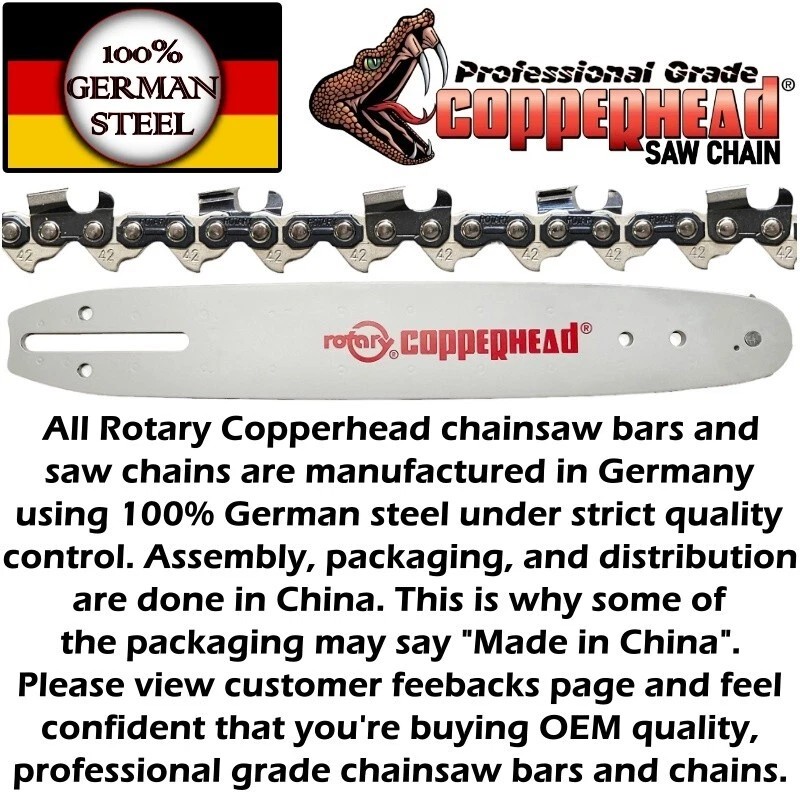 For STIHL COPPERHEAD 20" BAR, PRO SEMI-CHISEL SAW CHAIN &