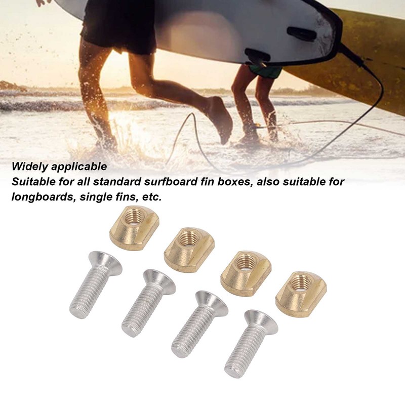 4 Sets Surfboard Screw Plate Copper Seawater Erosion Resistant Fins
